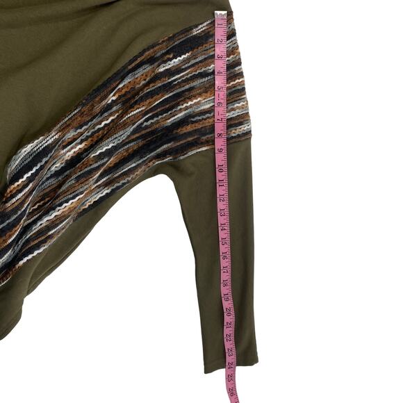 BKE Patchwork Sweater Women S Olive Green Cowl Neck Colorblock Dolman Sleeve - Picture 12 of 13